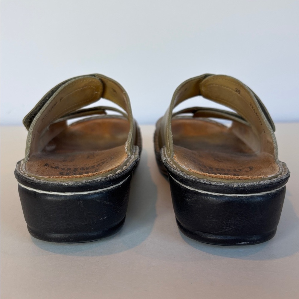 Finn Comfort Jamaika Sandals in Taupe / Green Leather. Size 8 (EU38) - Picture 3 of 7